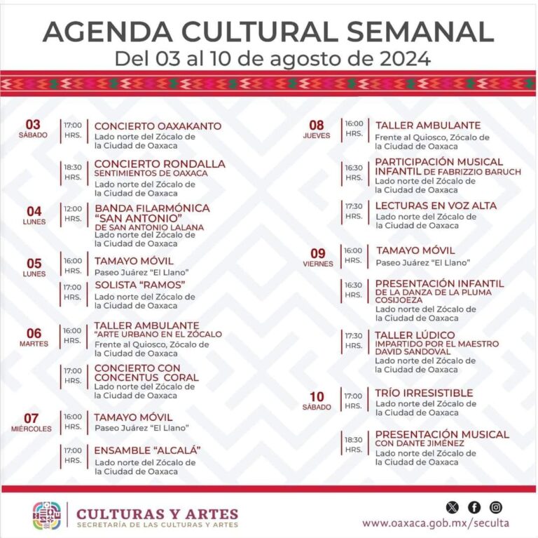 Agenda Cultural del 3 al 10 de Agosto