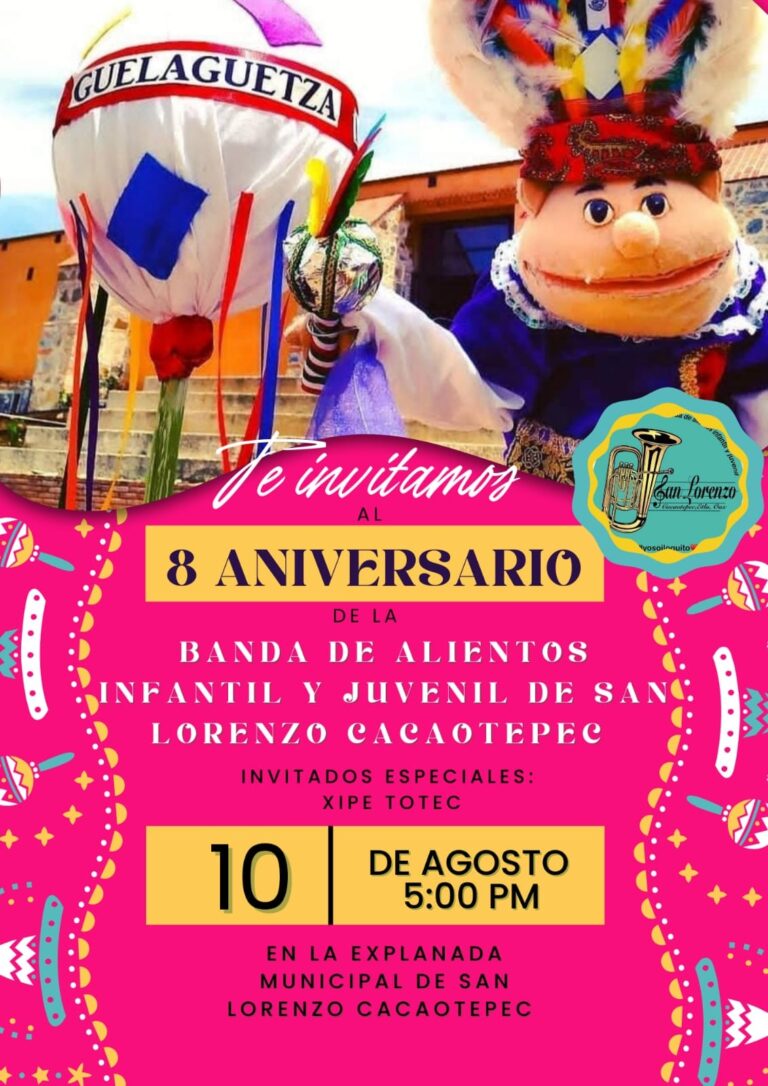 8 Aniversario de la Banda de Alientos Infantil y Juvenil de San Lorenzo Cacaotepec